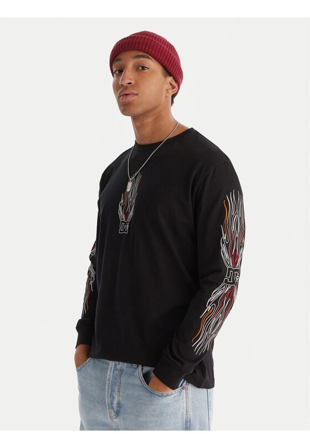 DC Shoes Longsleeve Burn Out HLS EDYZT04355 Czarny Regular Fit. Kolor: czarny. Materiał: syntetyk. Długość rękawa: długi rękaw
