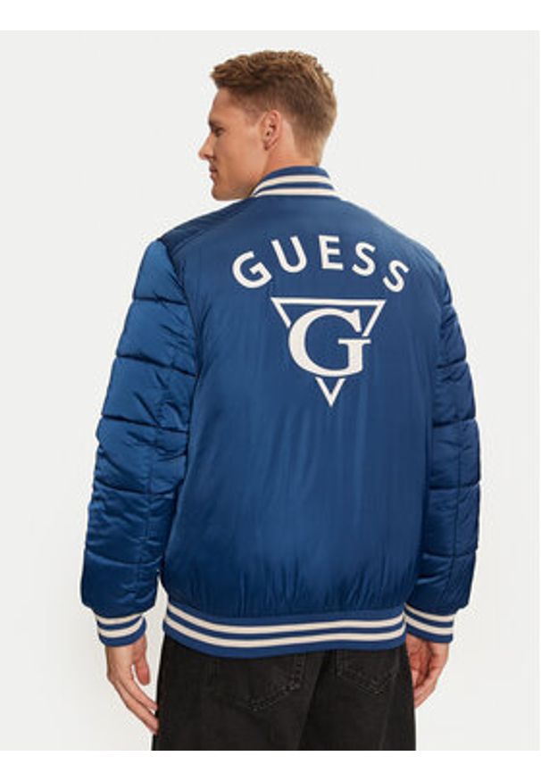 Guess Kurtka bomber M4BL31 WGJ92 Niebieski Regular Fit. Kolor: niebieski. Materiał: syntetyk
