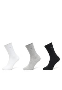 Calvin Klein Zestaw 3 par wysokich skarpet damskich 701234368 Kolorowy. Materiał: materiał, bawełna. Wzór: kolorowy