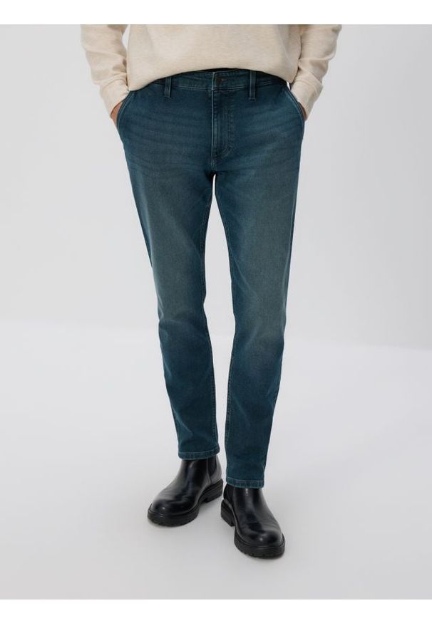 Reserved - Jeansy slim fit z efektem sprania - indigo jeans