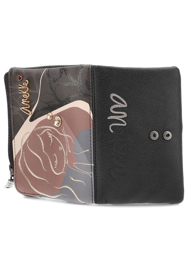 Brązowy Elegancki Portfel Damski Anekke Dreamverse. Kolor: brązowy. Materiał: materiał