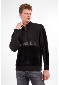 La Martina - Sweter męski LA MARTINA. Materiał: materiał, welur. Długość rękawa: długi rękaw. Długość: długie. Wzór: haft