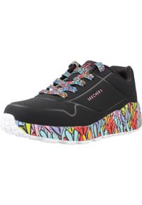 skechers - Kapcie SKECHERS UNO LITESUBTLE LOVE Czarny. Okazja: na co dzień. Kolor: czarny. Materiał: syntetyk, tkanina