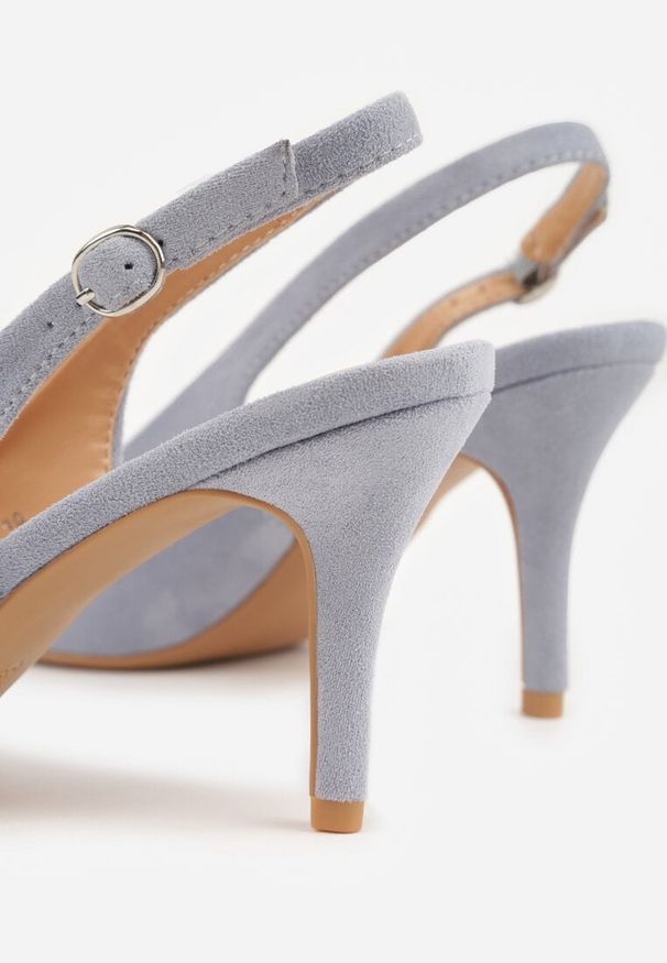 Renee - Niebieskie Sandały na Szpilce w Stylu Slingback Tarosie. Okazja: na co dzień. Zapięcie: sprzączka. Kolor: niebieski. Materiał: jeans. Sezon: wiosna. Obcas: na szpilce. Styl: elegancki, casual