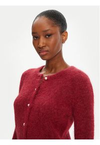 Munthe Kardigan Povilla 252160025272 Bordowy Regular Fit. Kolor: czerwony. Materiał: wełna