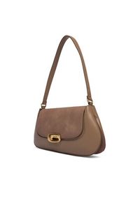 Calvin Klein Torebka Hardware Brushed Shoulder Bag LV04F3337G Beżowy. Kolor: beżowy. Materiał: skórzane #5