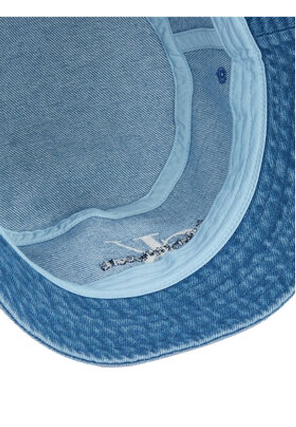 Calvin Klein Kapelusz Mono Logo Denim Bucket Hat LV04G5021G Niebieski. Kolor: niebieski. Materiał: bawełna, materiał