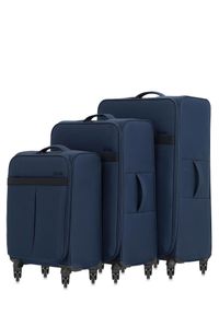 Ochnik - Komplet walizek na kółkach 19'/24'/28'. Kolor: niebieski. Materiał: materiał, nylon, poliester #1