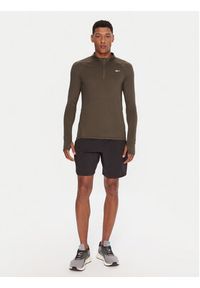 Reebok Koszulka techniczna RK25177CCM Khaki Regular Fit. Kolor: brązowy. Materiał: syntetyk #4