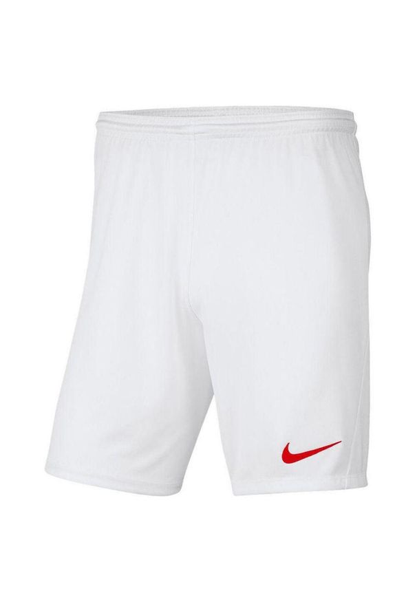 Nike - Męskie Spodenki Park III DriFIT. Kolor: czerwony, wielokolorowy, biały. Sport: turystyka piesza