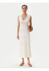 Morgan Sukienka dzianinowa 242-RMALISA Beżowy Slim Fit. Kolor: beżowy. Materiał: wiskoza