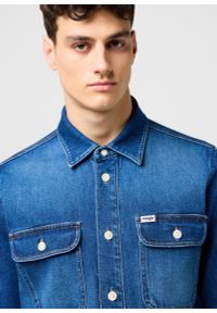 Wrangler - MESKA KOSZULA JEANSOWA WRANGLER OVERSHIRT SLATEBOUND 112373187. Materiał: jeans #3