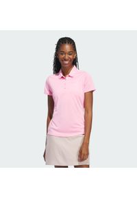 Adidas - Damska koszulka polo z krótkim rękawem Solid Performance. Typ kołnierza: polo. Kolor: różowy. Długość rękawa: krótki rękaw. Długość: krótkie. Styl: klasyczny, sportowy