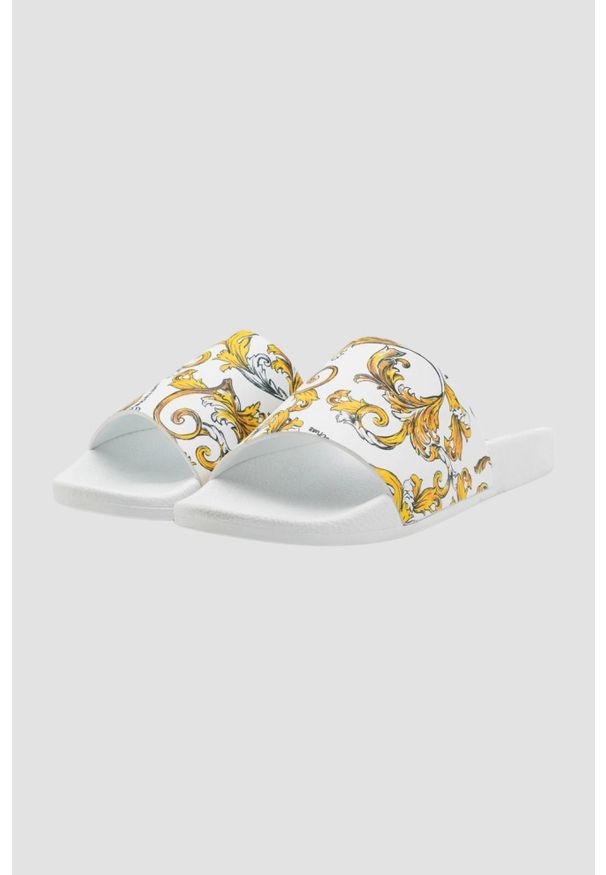 Versace Jeans Couture - VERSACE JEANS COUTURE Białe klapki Fondo Slide DIS. SQ4, Rozmiar 45. Kolor: biały