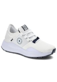 Big-Star - Białe Sneakersy Big Star Damskie Stylowe Buty. Okazja: na co dzień. Kolor: biały. Materiał: skóra ekologiczna, materiał. Szerokość cholewki: normalna. Wzór: aplikacja