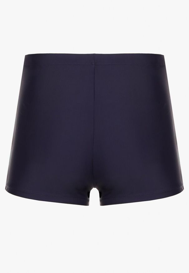 Born2be - Granatowo-Zielone Kąpielówki z Paskami i Sznurkiem Milorelia. Kolor: niebieski