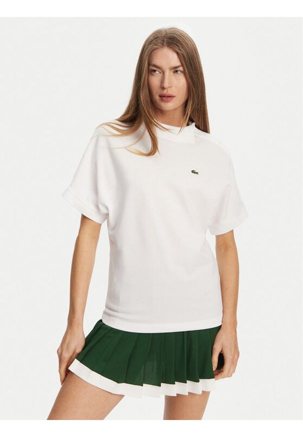 Lacoste Polo PF9654 Biały Relaxed Fit. Typ kołnierza: polo. Kolor: biały. Materiał: bawełna