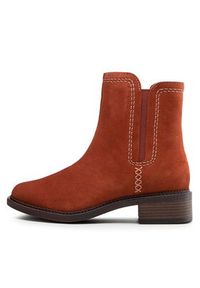 Clarks Botki Maye Zip 261680484 Brązowy. Kolor: brązowy. Materiał: zamsz, skóra