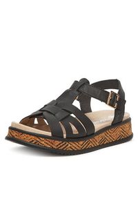 Rieker Sandały W0853-00 Czarny. Kolor: czarny. Materiał: skóra #7