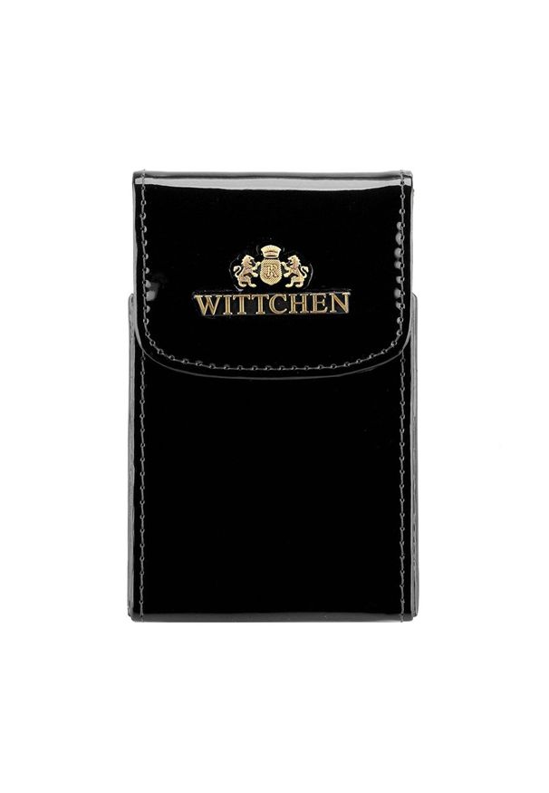 Wittchen - Etui na wizytówki ze skóry lakierowanej pionowe czarne. Kolor: czarny. Materiał: skóra, lakier