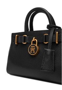 TOMMY HILFIGER - Tommy Hilfiger Torebka American Icon Micro Tote Leather AW0AW18167 Czarny. Kolor: czarny. Materiał: skórzane #3