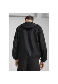 Puma - Męska Wiatrówka o standardowym kroju Essentials PUMA Black. Kolor: czarny. Materiał: guma. Wzór: nadruk