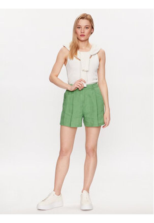 United Colors of Benetton - United Colors Of Benetton Szorty materiałowe 4AGHD900K Zielony Regular Fit. Kolor: zielony. Materiał: len, materiał