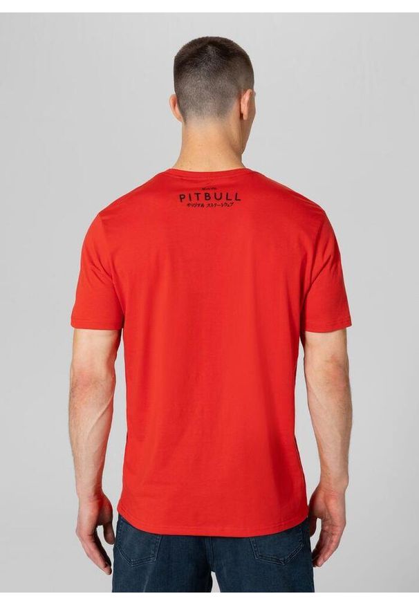 PITBULL - Koszulka męska Pitbull Fuji. Kolor: czerwony, wielokolorowy, pomarańczowy. Sport: turystyka piesza