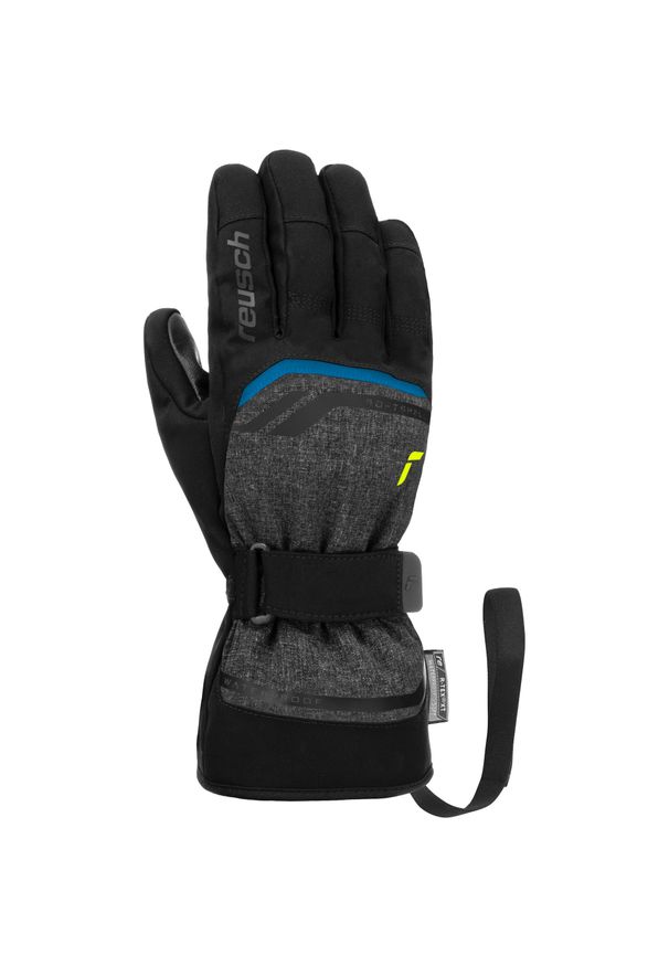 Rękawice narciarskie unisex Reusch Primus wodoodporne ocieplane softshell. Kolor: czarny, wielokolorowy, żółty. Materiał: softshell. Sport: narciarstwo