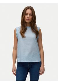 Vero Moda Top Trine 10342734 Niebieski jasny Regular Fit. Kolor: niebieski. Materiał: bawełna #1