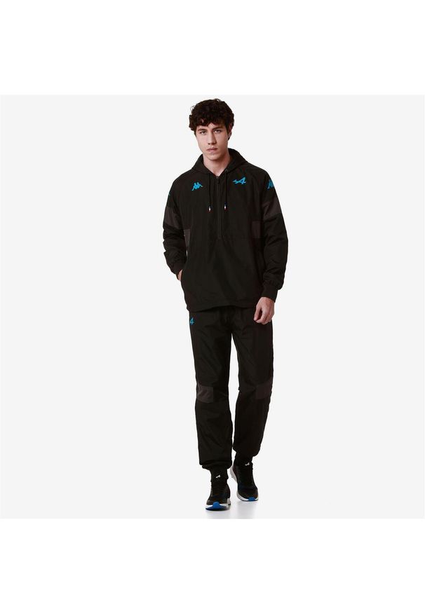 Kappa - Bluza dresowa 1/2 z kapturem Alpine F1 Astaedy 2024. Kolor: wielokolorowy, niebieski, czarny. Materiał: dresówka