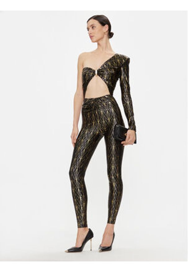 Elisabetta Franchi Kombinezon TU-022-37E2-V545 Czarny Slim Fit. Kolor: czarny. Materiał: syntetyk
