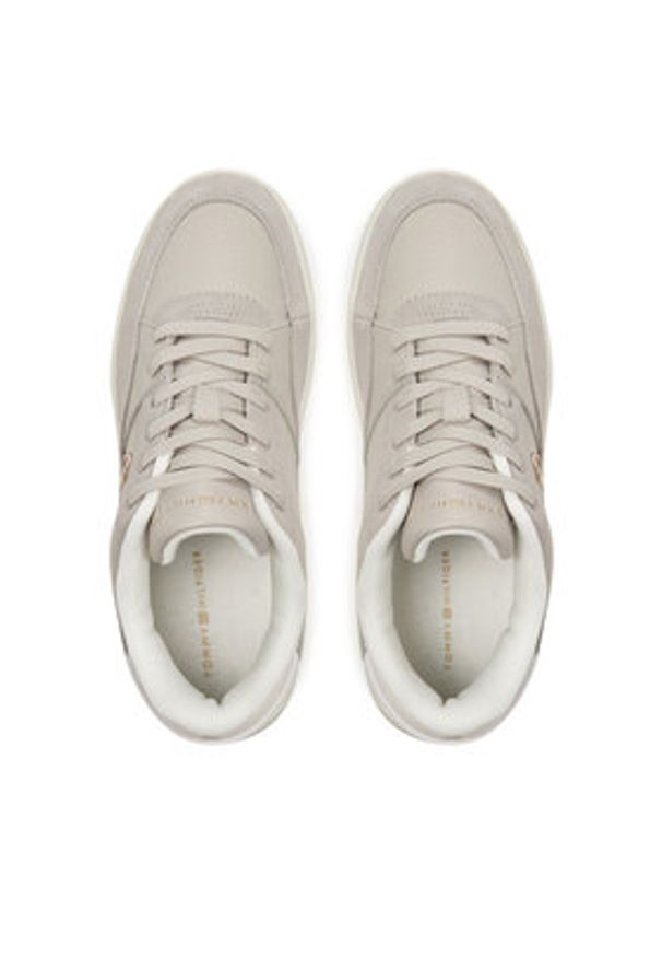 TOMMY HILFIGER - Tommy Hilfiger Sneakersy Essent Basket FW0FW08615 Szary. Kolor: szary. Materiał: skóra