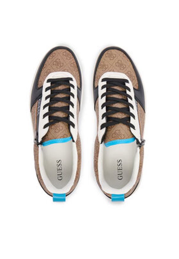 Guess Sneakersy FMFVEN FAB12 Beżowy. Kolor: beżowy. Materiał: skóra