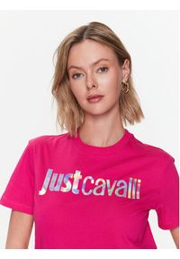 Just Cavalli T-Shirt 74PBHG00 Różowy Regular Fit. Kolor: różowy. Materiał: bawełna #2