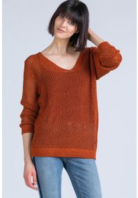 Monnari - Sweter długi rękaw damski. Kolor: brązowy. Długość rękawa: długi rękaw. Długość: długie #1