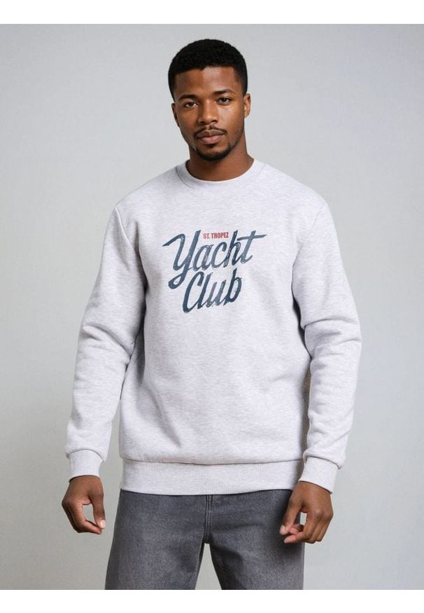 Sinsay - Bluza crewneck z napisem - szary. Kolor: szary. Wzór: napisy