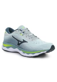 Buty Mizuno Wave Sky 5 M J1GC210224 niebieskie. Kolor: niebieski. Materiał: guma, syntetyk, materiał. Szerokość cholewki: normalna. Model: Mizuno Wave. Sport: bieganie, fitness