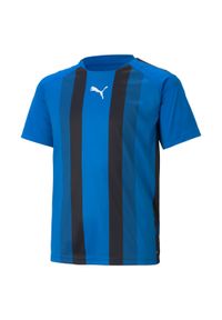 Koszulka dziecięca Puma Team Liga Striped. Kolor: niebieski, wielokolorowy, czarny. Sport: piłka nożna #1