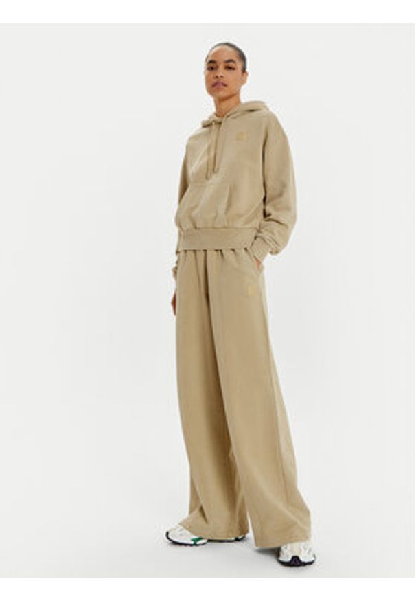 Lacoste Spodnie dresowe XF2657 Beżowy Wide Leg. Kolor: beżowy. Materiał: bawełna