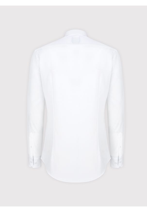 Pako Lorente - PAKO LORENTE – Biała koszula męska z kontrastowym wykończeniem. Kolor: biały. Materiał: bawełna, elastan. Długość rękawa: długi rękaw. Długość: długie