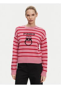 Pinko - PINKO Sweter 104679 A2EV ORZ Różowy Regular Fit. Kolor: różowy. Materiał: wełna