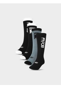 4f - Skarpety snowboardowe (2-pack) damskie - czarne. Kolor: czarny. Materiał: elastan, włókno, materiał, syntetyk. Sport: snowboard