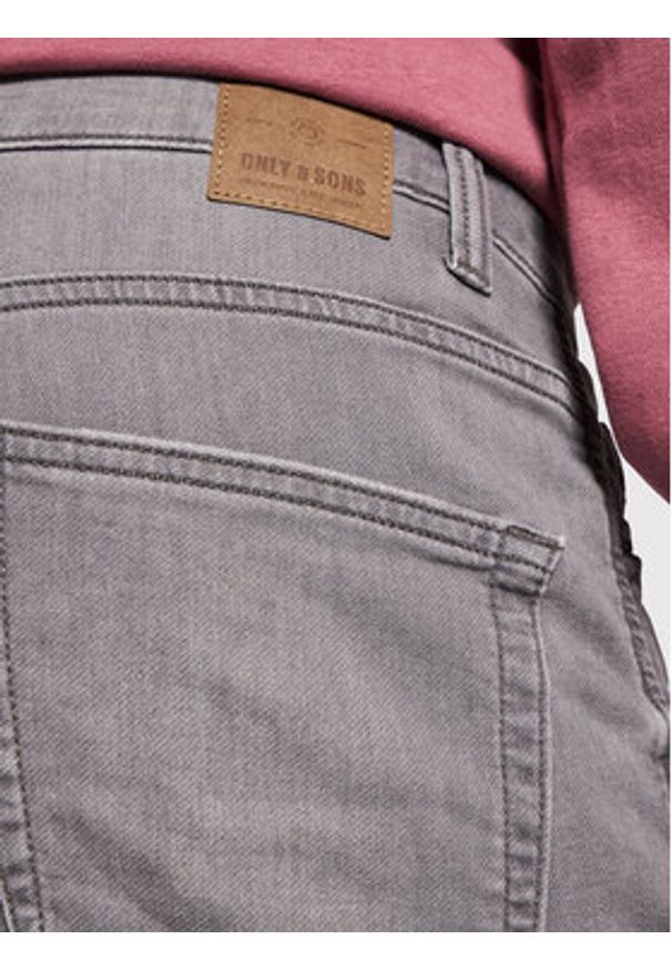 Only & Sons Szorty jeansowe Ply 22018583 Szary Regular Fit. Kolor: szary. Materiał: jeans, bawełna
