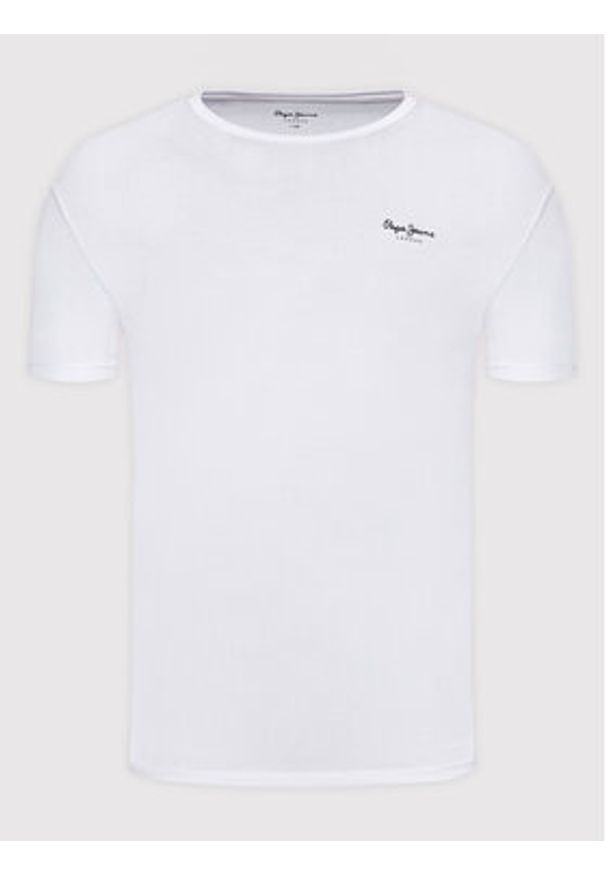 Pepe Jeans T-Shirt Original Basic 3 N PM508212 Biały Slim Fit. Kolor: biały. Materiał: bawełna