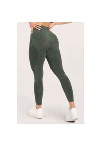GYM GLAMOUR - Legginsy fitness damskie Gym Glamour seamless. Kolor: zielony. Sport: fitness