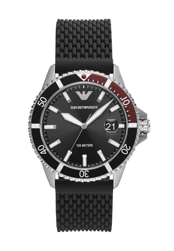 Emporio Armani - Zegarek AR11341. Kolor: czarny. Materiał: tworzywo sztuczne, materiał