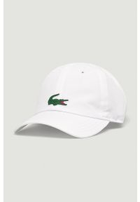 Lacoste - Czapka. Kolor: biały. Materiał: tkanina, poliester. Wzór: aplikacja #1