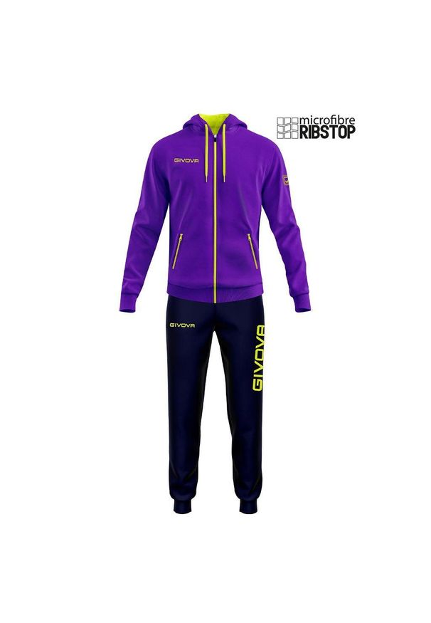 Givova TUTA VINCER mikrofibra dres męski XS. Kolor: niebieski, fioletowy, wielokolorowy. Materiał: dresówka, mikrofibra