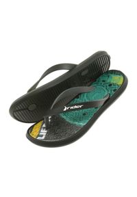 Klapki buty dziecięce Rider 82563 czarne szare zielone żółte. Okazja: na plażę. Kolor: zielony, wielokolorowy, szary, czarny, żółty. Materiał: materiał, syntetyk, guma. Styl: wakacyjny #4